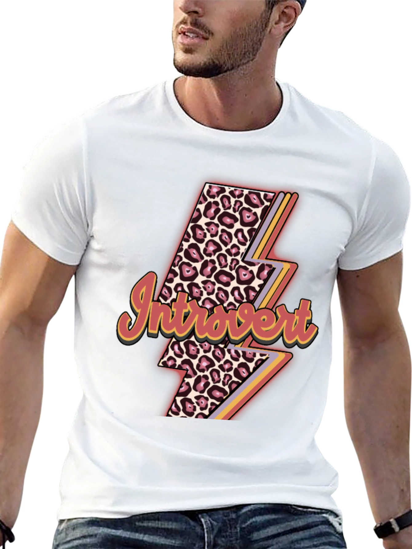 Introvert Leopard Lightning Bolt T-Shirt