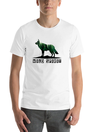Wild Spirit Wolf Forest Graphic Tee - Black