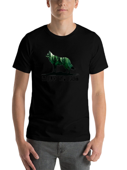 Wild Spirit Wolf Forest Graphic Tee - Black
