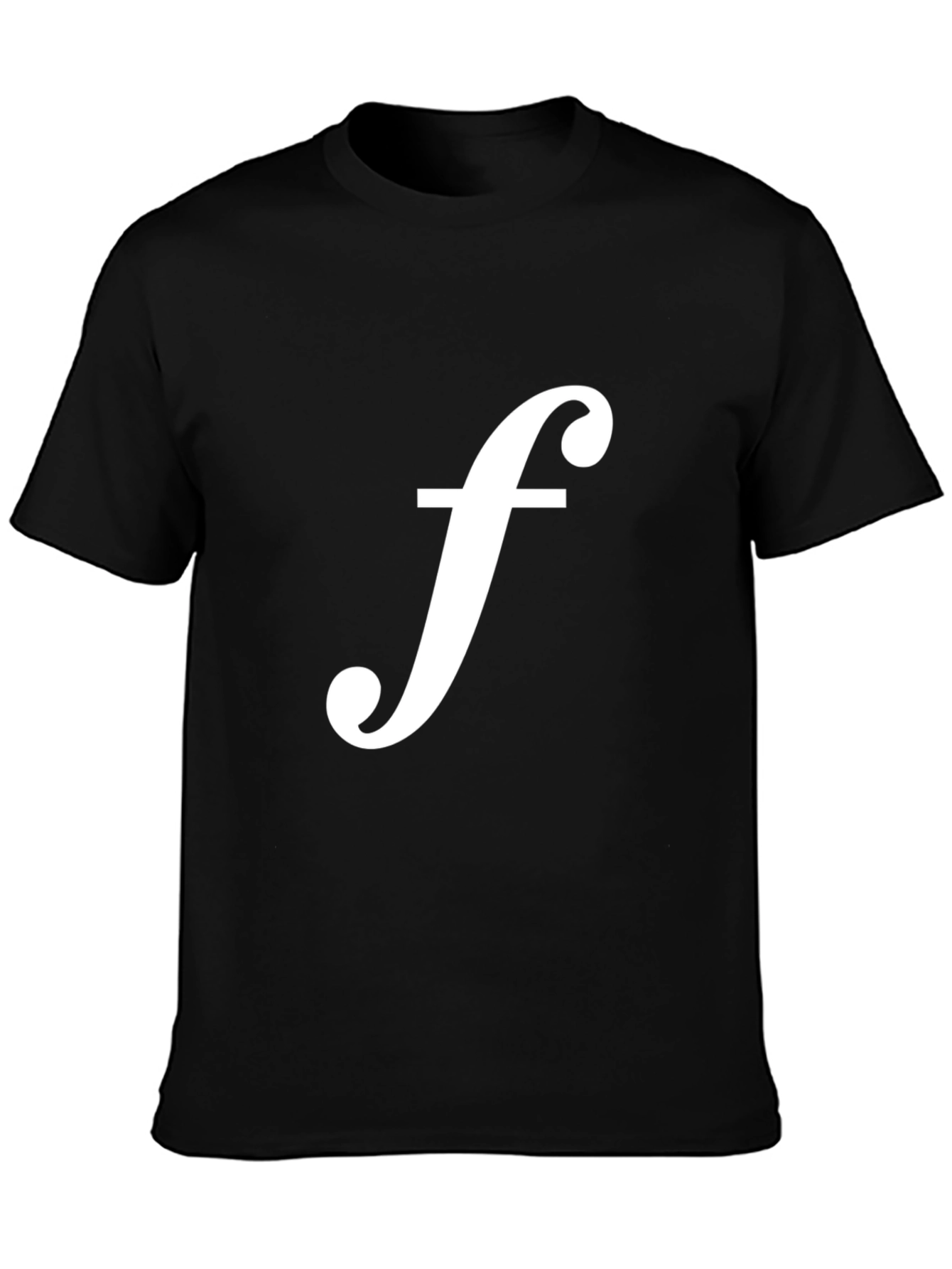 Black T-Shirt with White f Logo