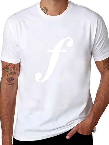 Black T-Shirt with White f Logo