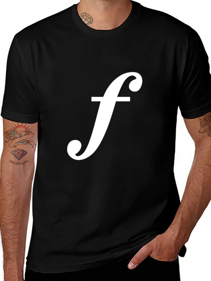Black T-Shirt with White f Logo