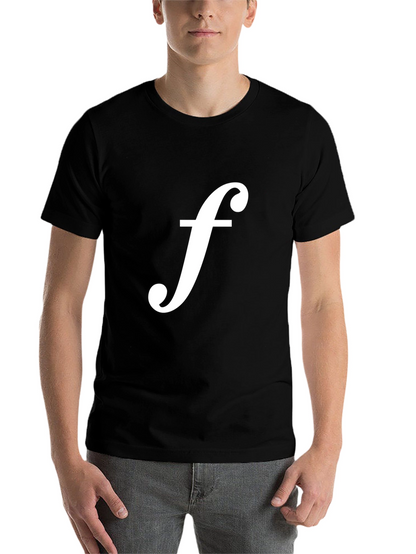 Black T-Shirt with White f Logo