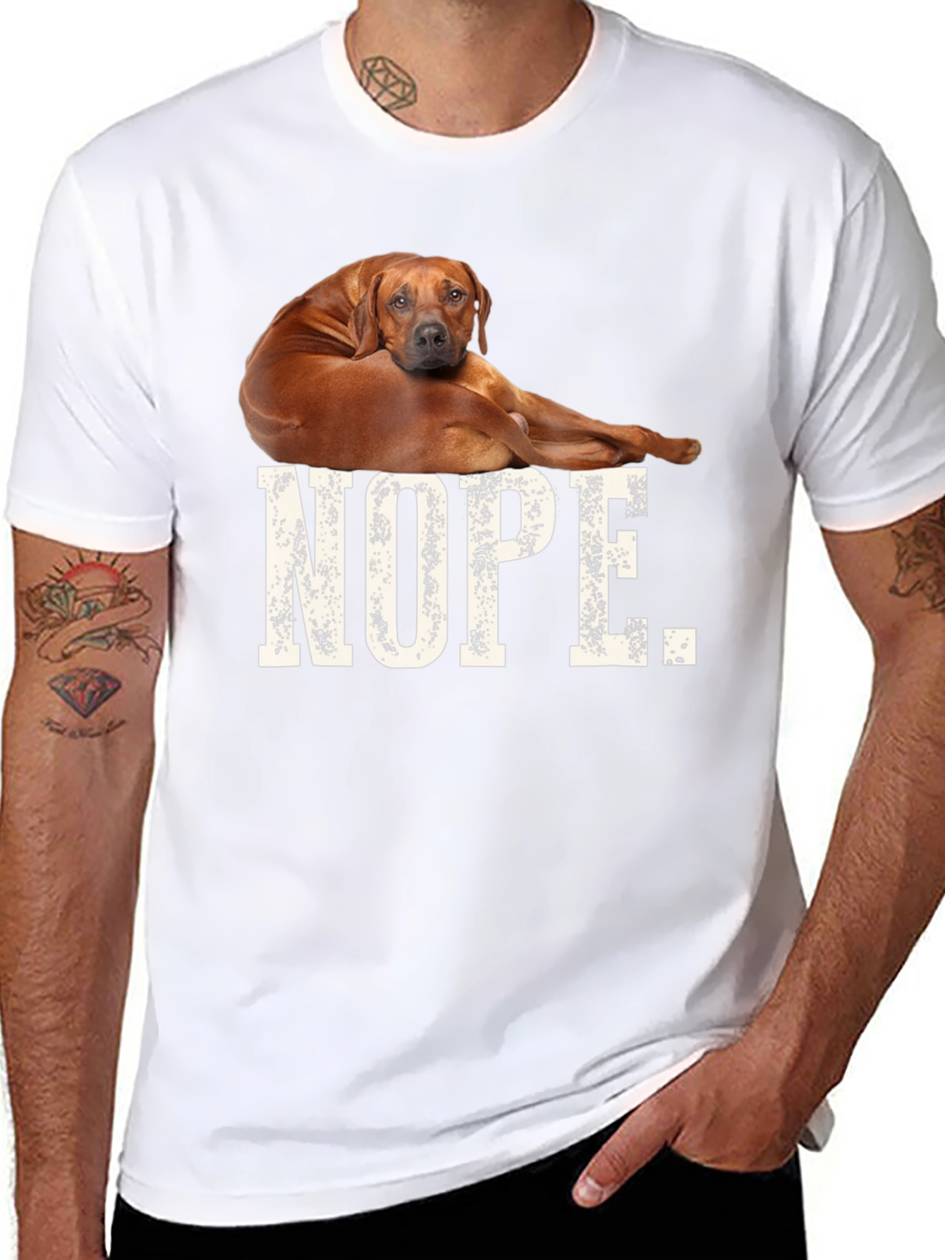 Nope Dog T-Shirt Funny Novelty Tee