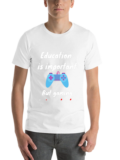 Education Important But Gaming T-Shirt - Black