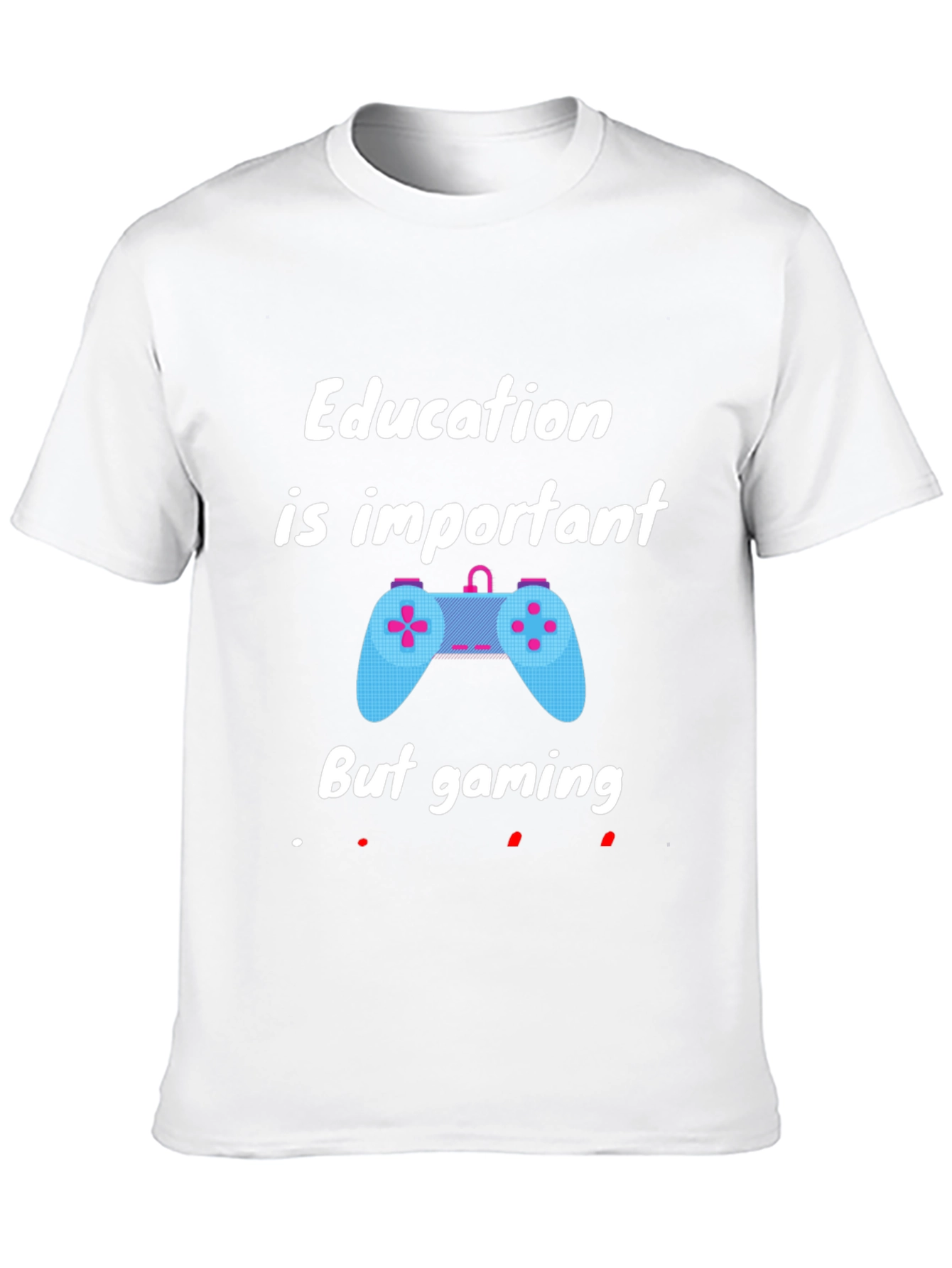 Education Important But Gaming T-Shirt - Black