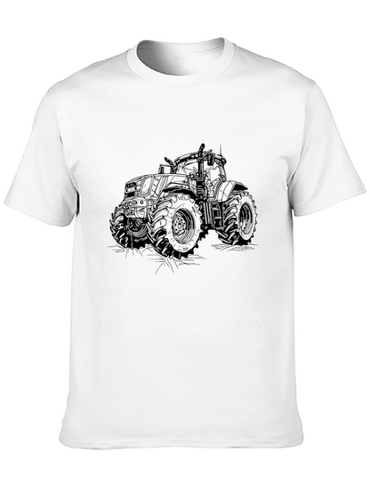 Tractor Graphic Tee - Black Cotton T-Shirt