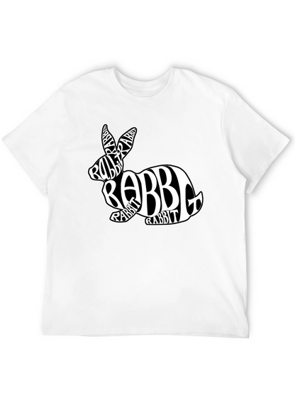 Rabbit Word Art Black T-Shirt