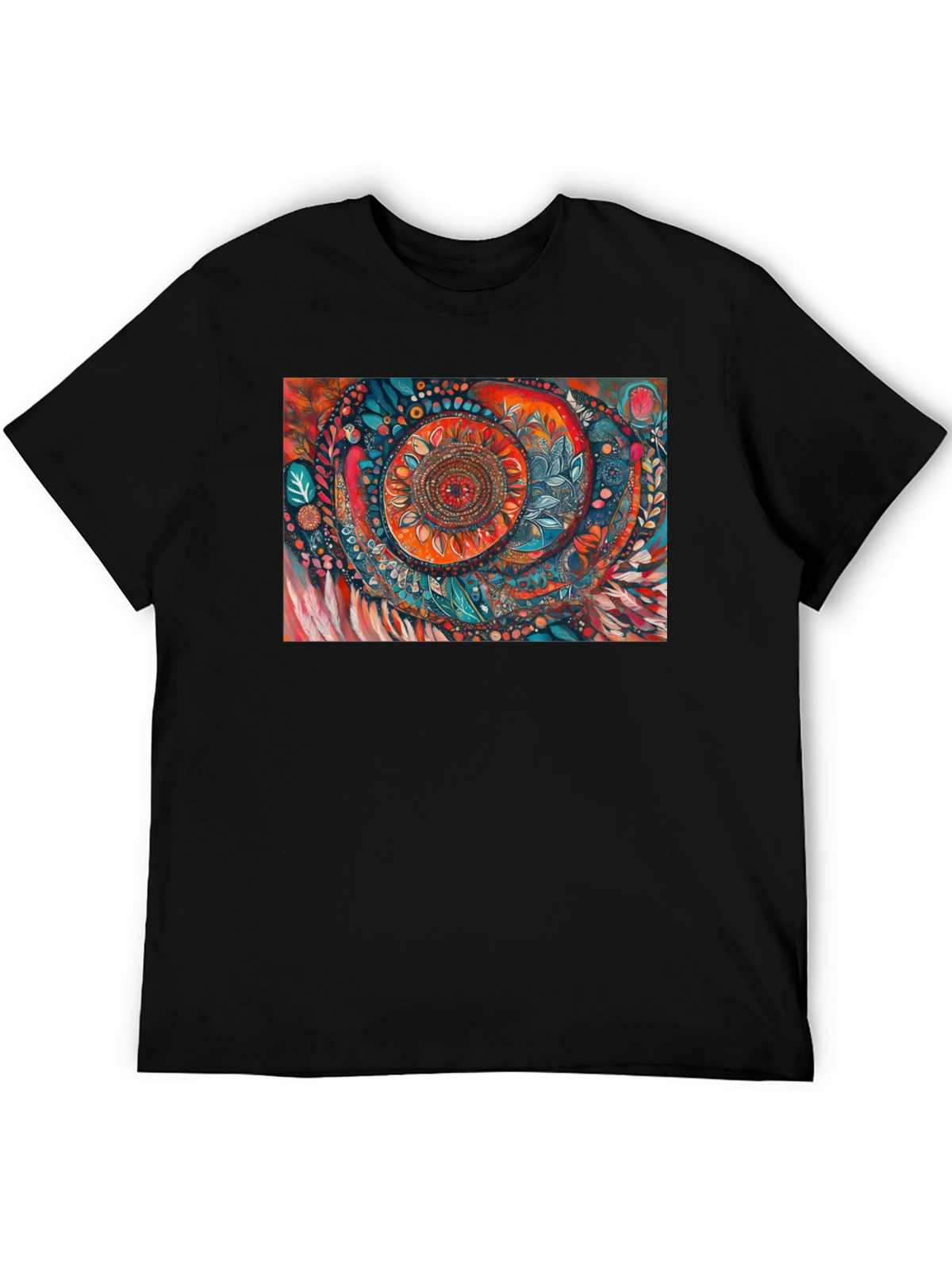 Abstract Art Print Black T-Shirt