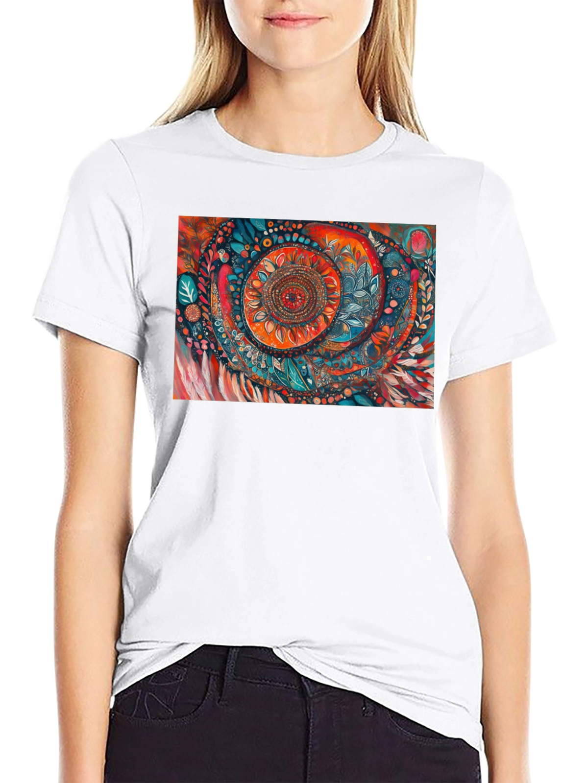 Abstract Art Print Black T-Shirt