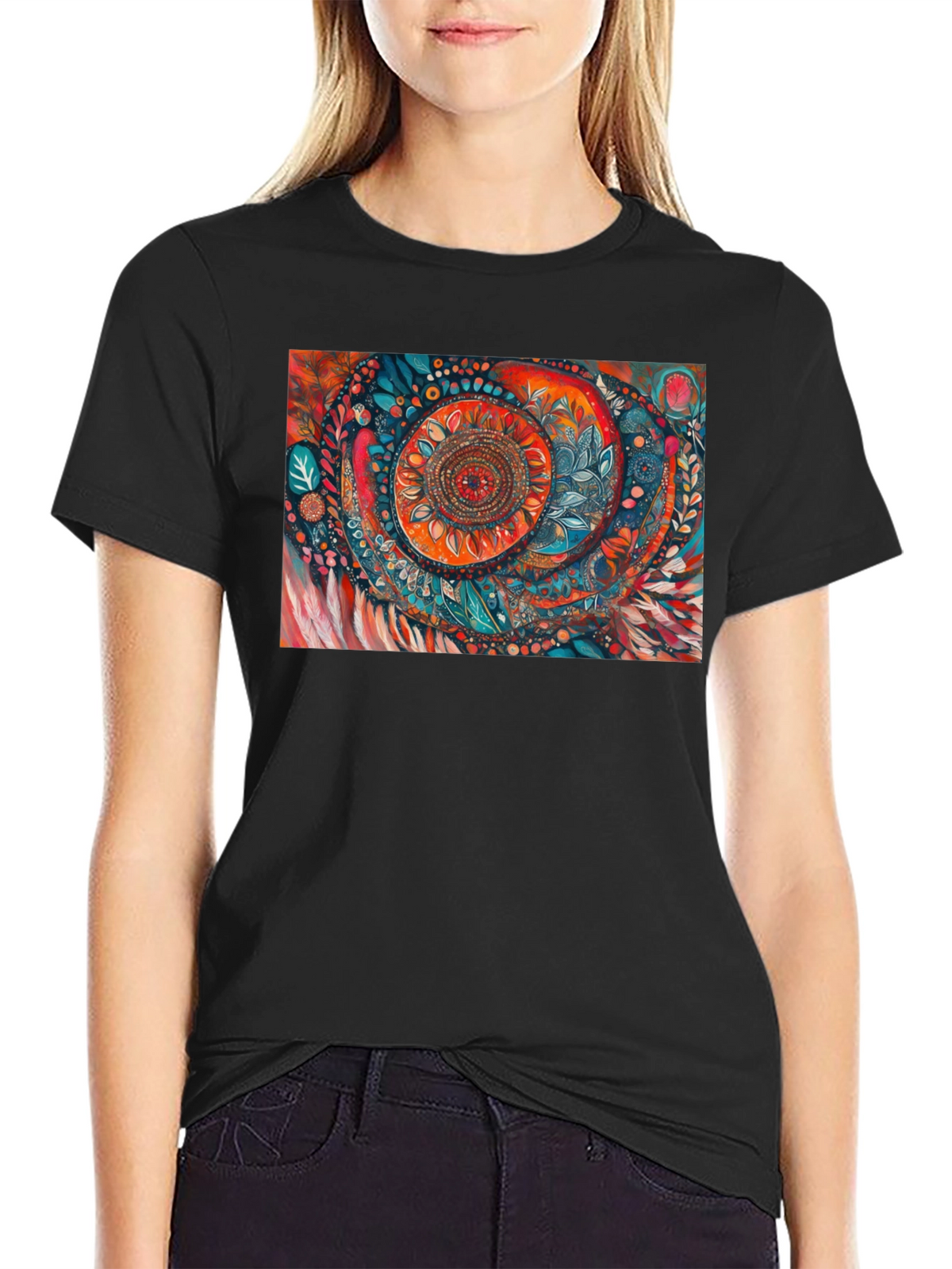 Abstract Art Print Black T-Shirt