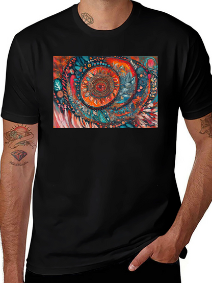 Abstract Art Print Black T-Shirt