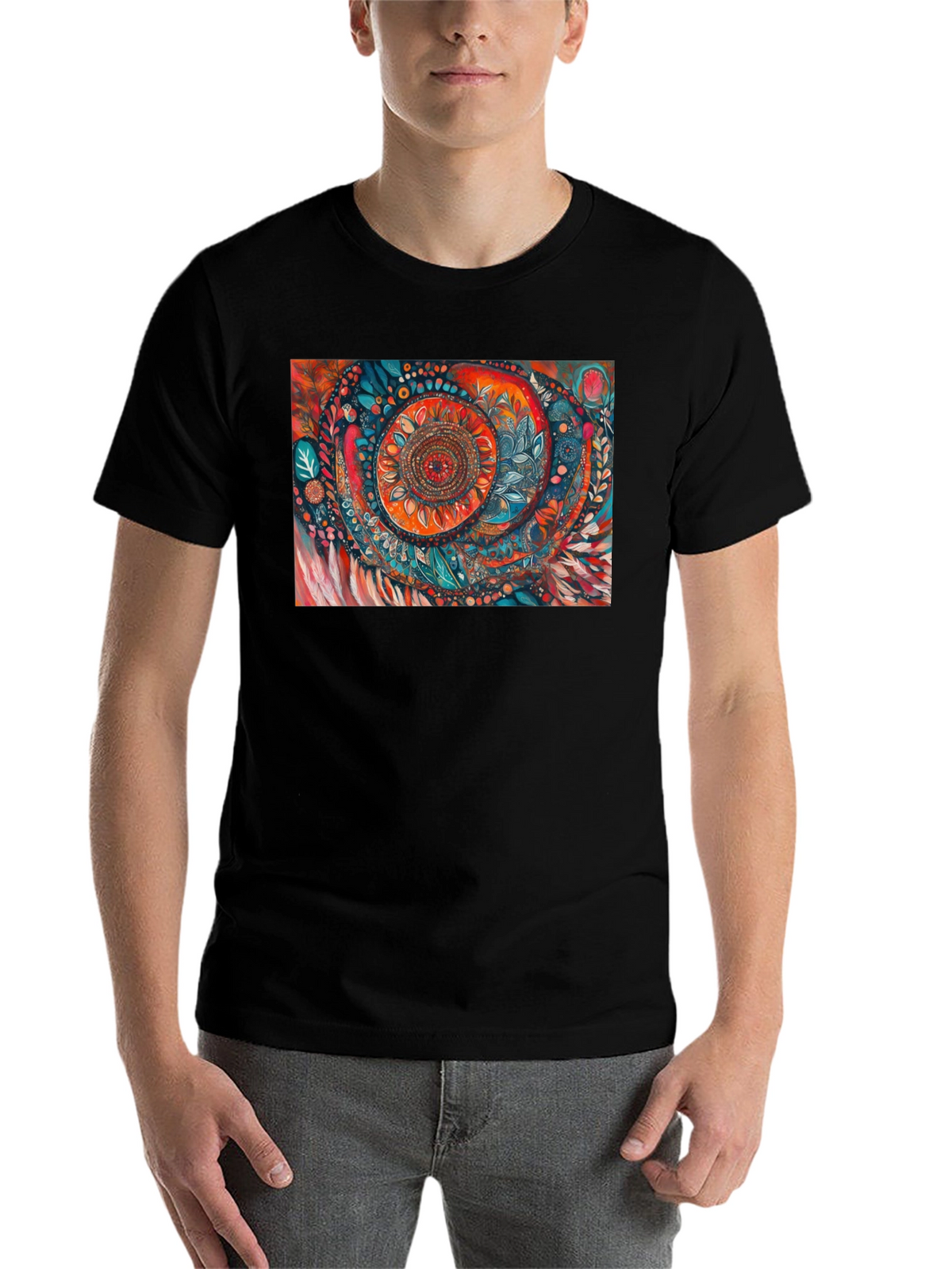 Abstract Art Print Black T-Shirt