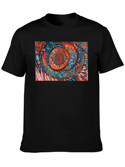 Abstract Art Print Black T-Shirt