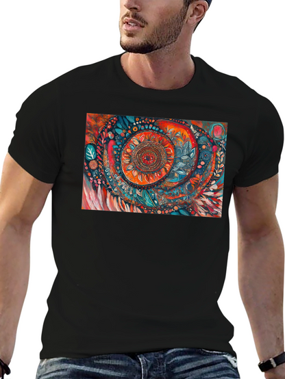 Abstract Art Print Black T-Shirt