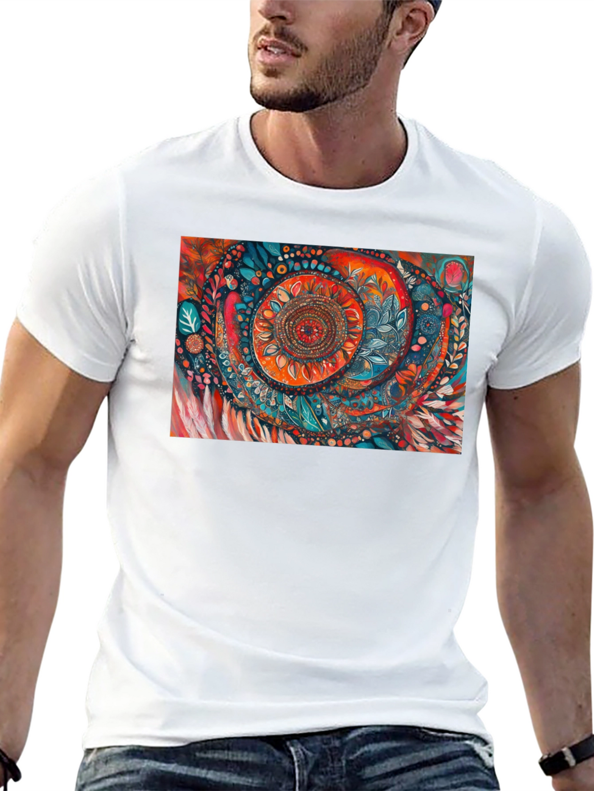 Abstract Art Print Black T-Shirt