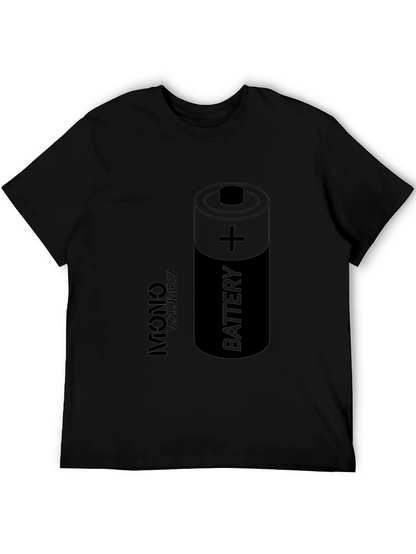 Battery Graphic Print Black T-Shirt