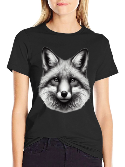 Fox Graphic Print Black T-Shirt
