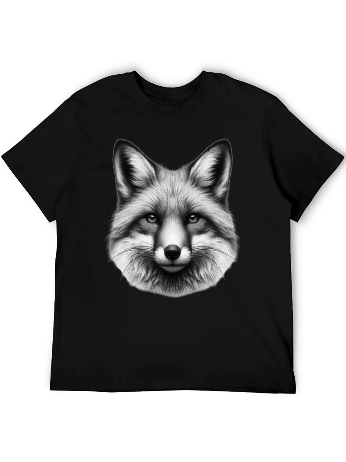 Fox Graphic Print Black T-Shirt