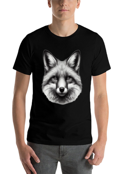 Fox Graphic Print Black T-Shirt