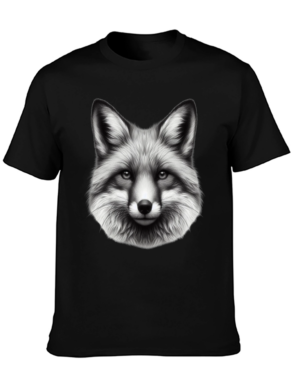 Fox Graphic Print Black T-Shirt