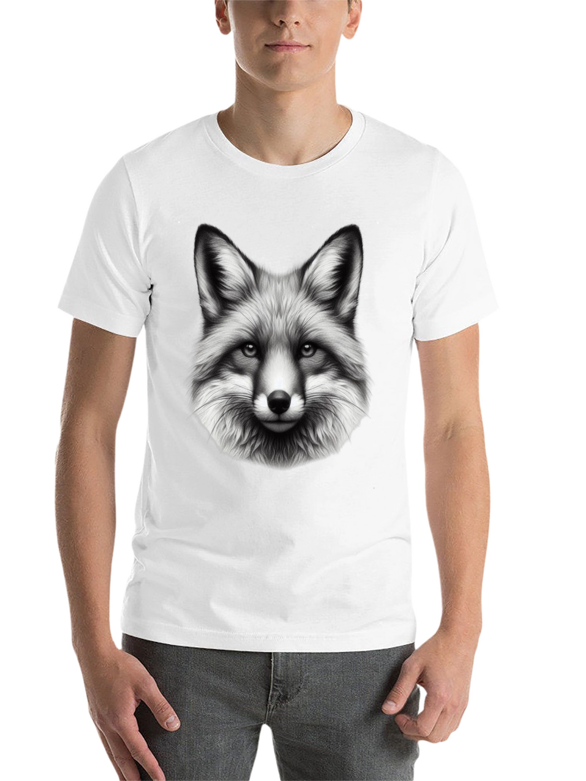 Fox Graphic Print Black T-Shirt