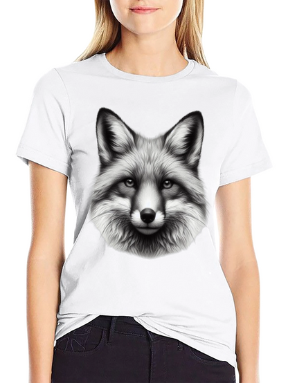 Fox Graphic Print Black T-Shirt