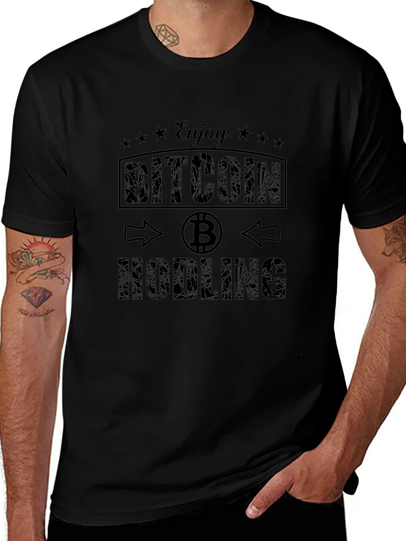 Bitcoin HODLING Black T-Shirt - Crypto Enthusiast Tee