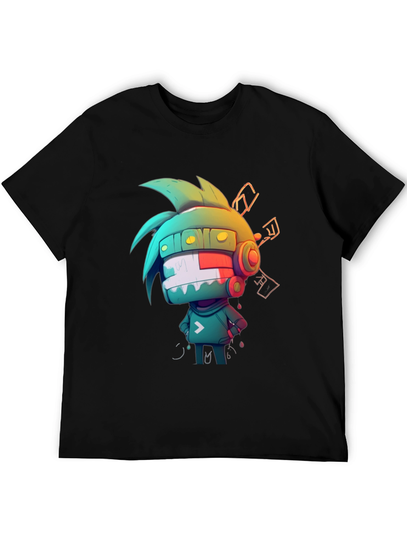 Cool Cartoon Graphic Tee - Black