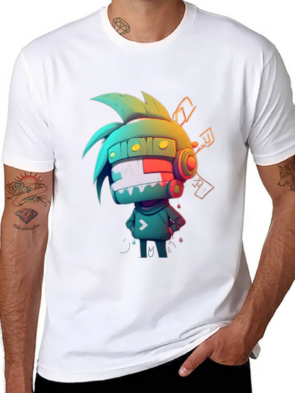Cool Cartoon Graphic Tee - Black