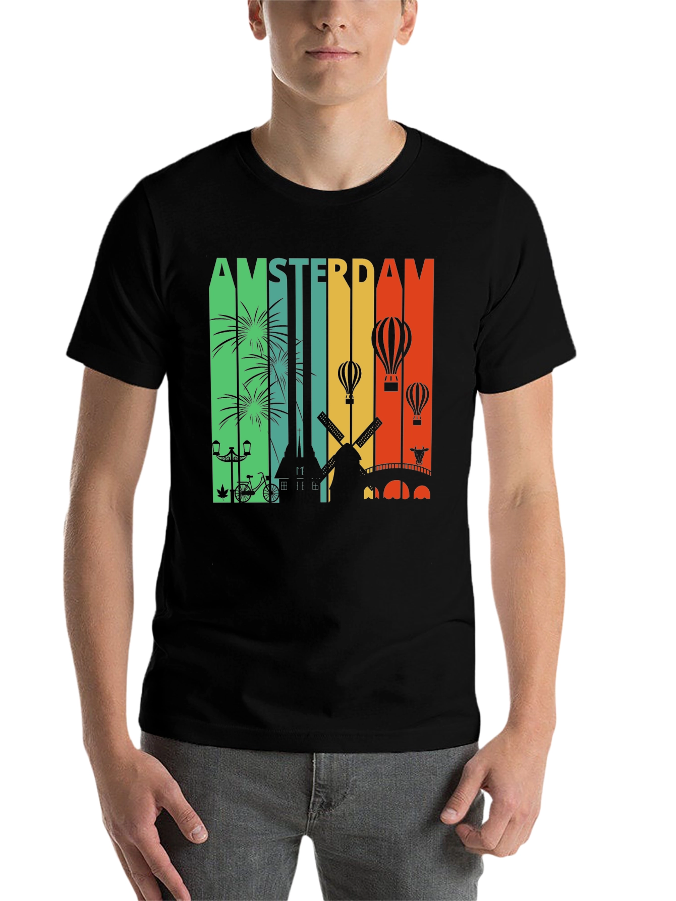 Amsterdam Cityscape Graphic Tee
