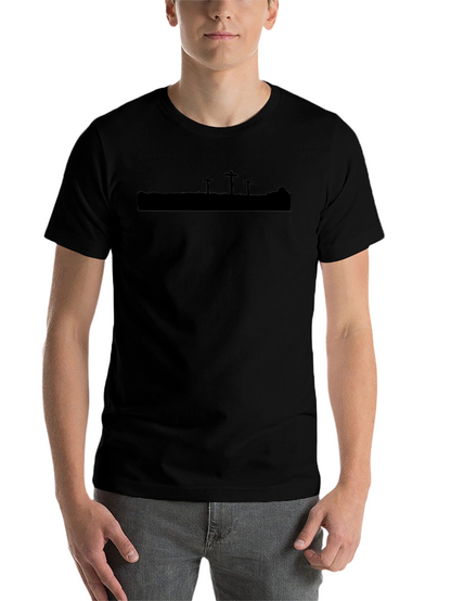 Mens Black Silhouette Cross Graphic T-Shirt