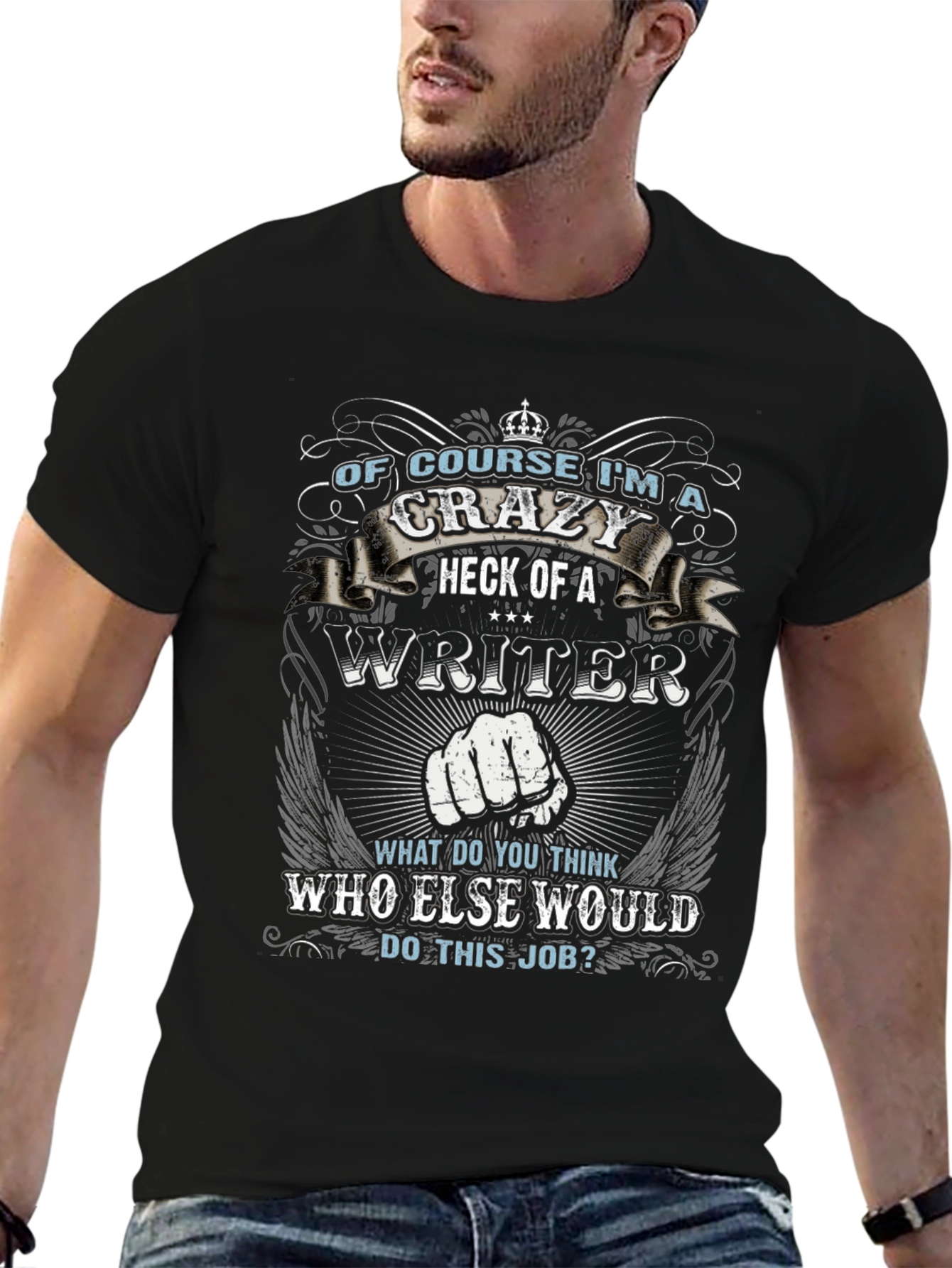 Crazy Writer T-Shirt - Funny Novelty Tee