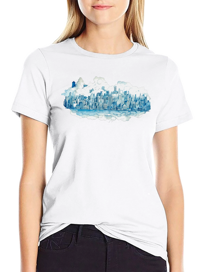 Cityscape Cloud Tee - Urban Dreamscape T-Shirt