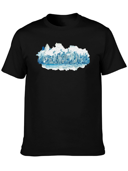 Cityscape Cloud Tee - Urban Dreamscape T-Shirt