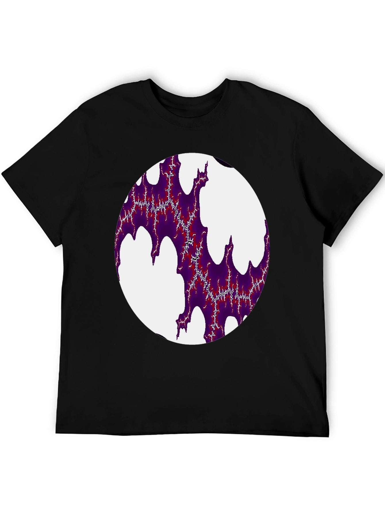 Abstract Fractal Design Black T-Shirt