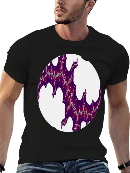 Abstract Fractal Design Black T-Shirt
