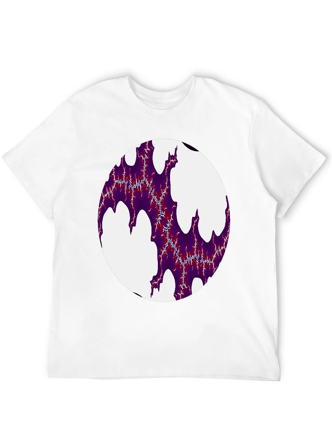 Abstract Fractal Design Black T-Shirt