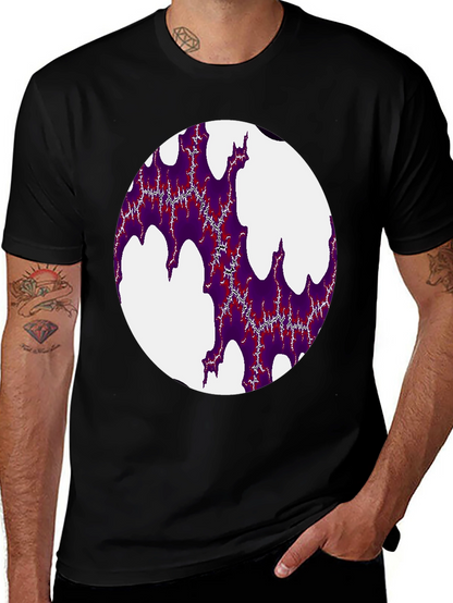 Abstract Fractal Design Black T-Shirt