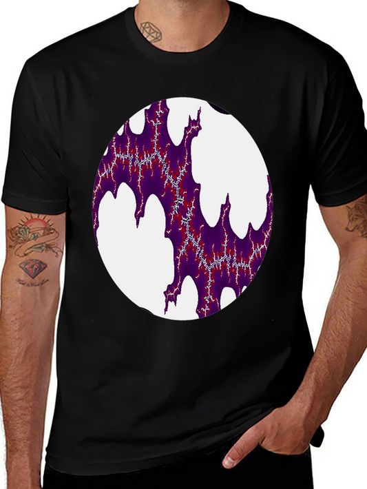 Abstract Fractal Design Black T-Shirt