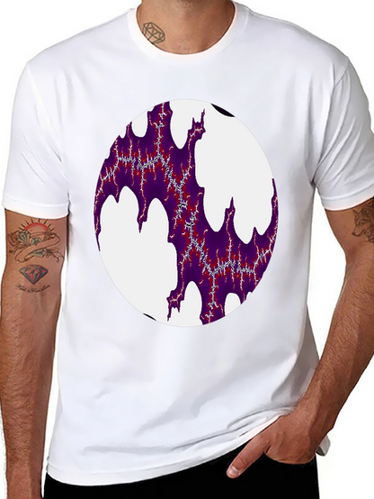 Abstract Fractal Design Black T-Shirt