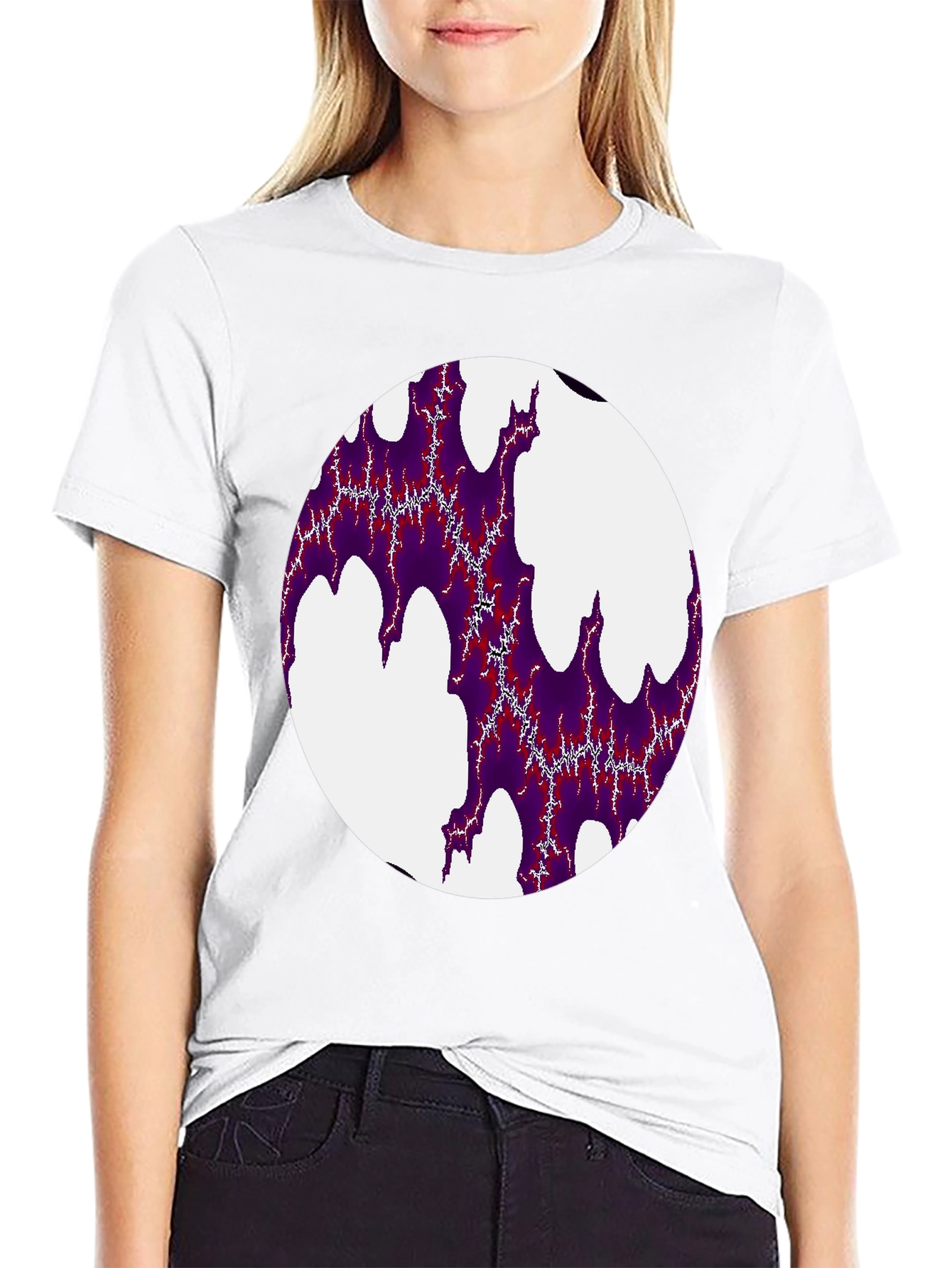 Abstract Fractal Design Black T-Shirt