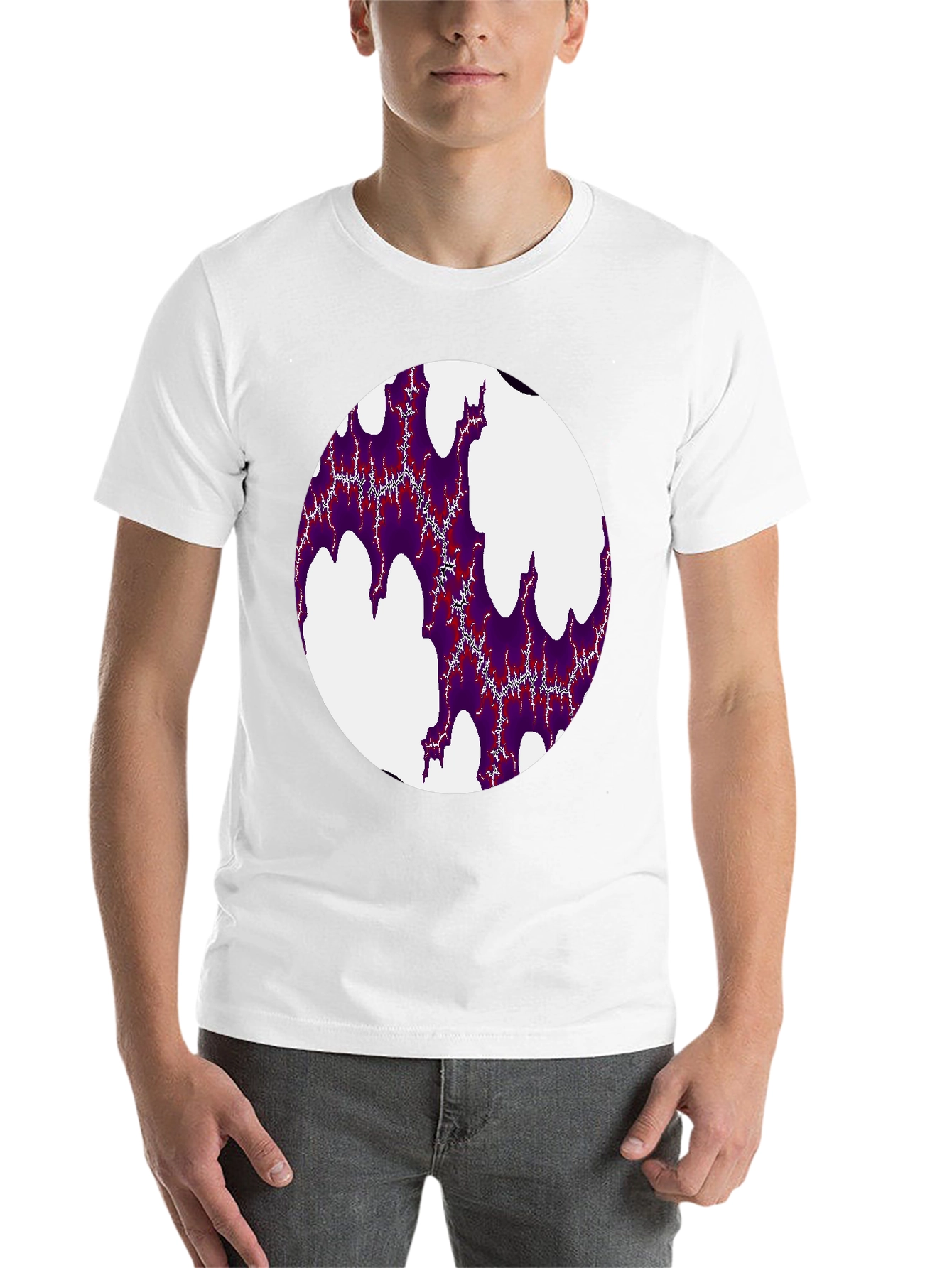 Abstract Fractal Design Black T-Shirt