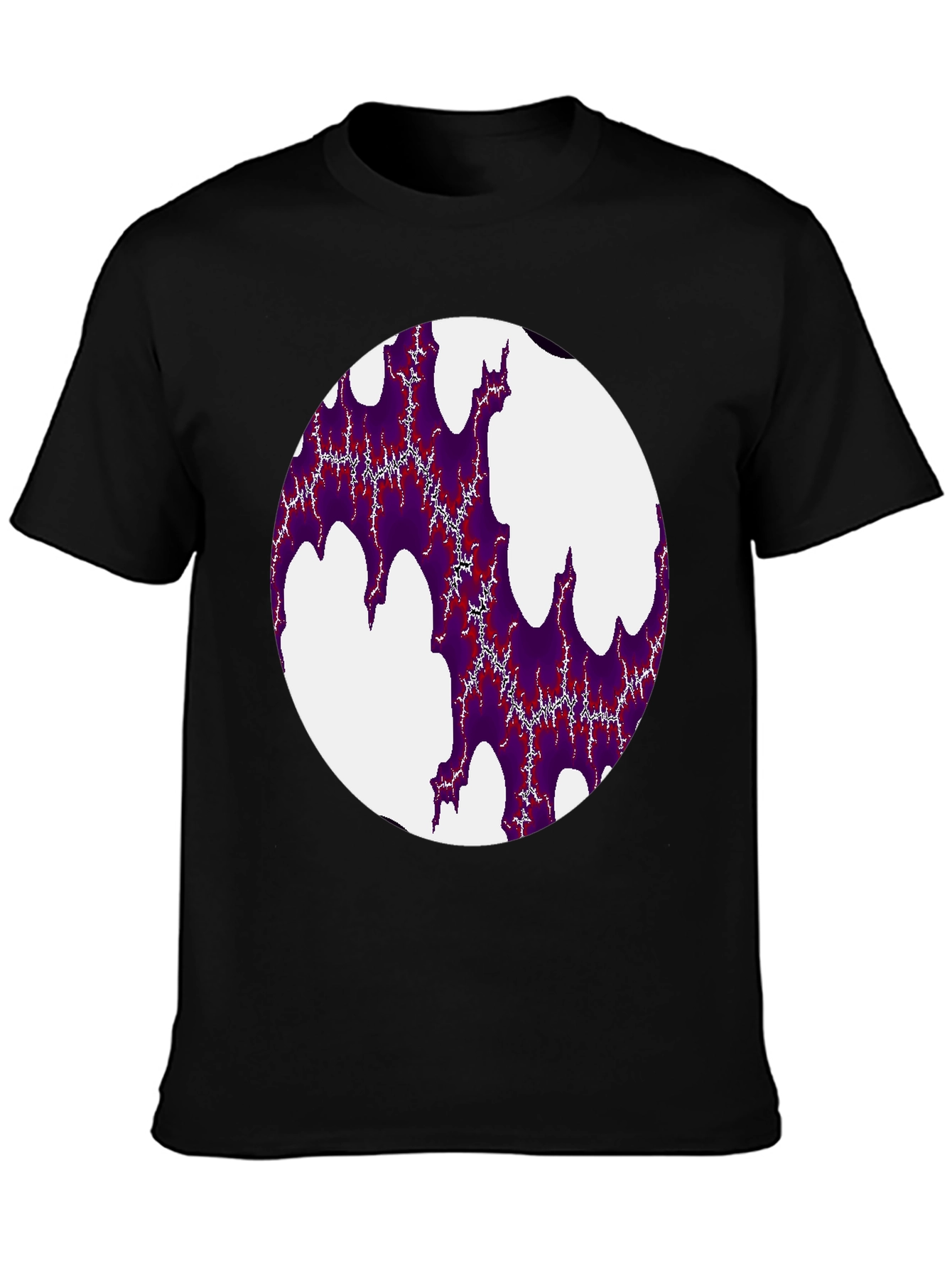 Abstract Fractal Design Black T-Shirt
