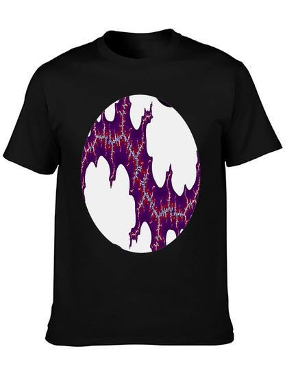 Abstract Fractal Design Black T-Shirt