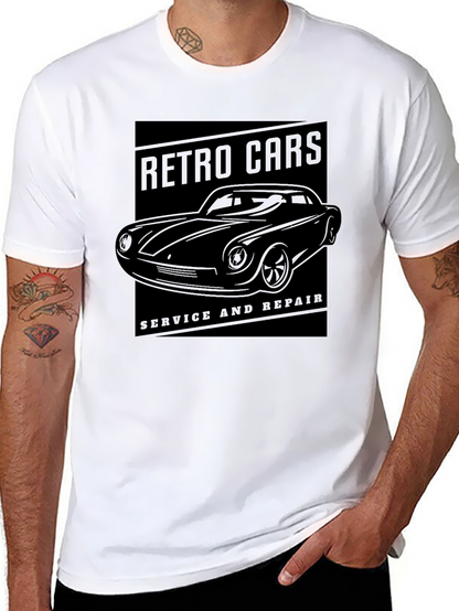 Retro Cars Service T-Shirt - Classic Automotive Style