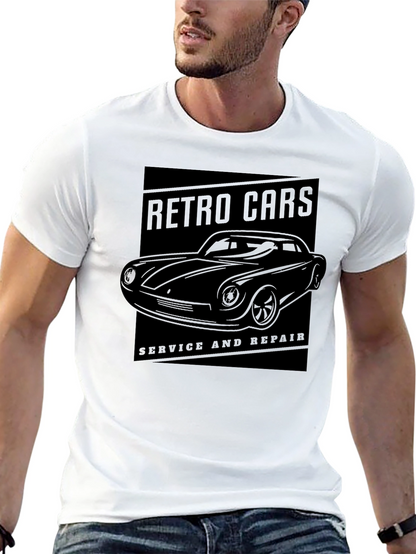 Retro Cars Service T-Shirt - Classic Automotive Style