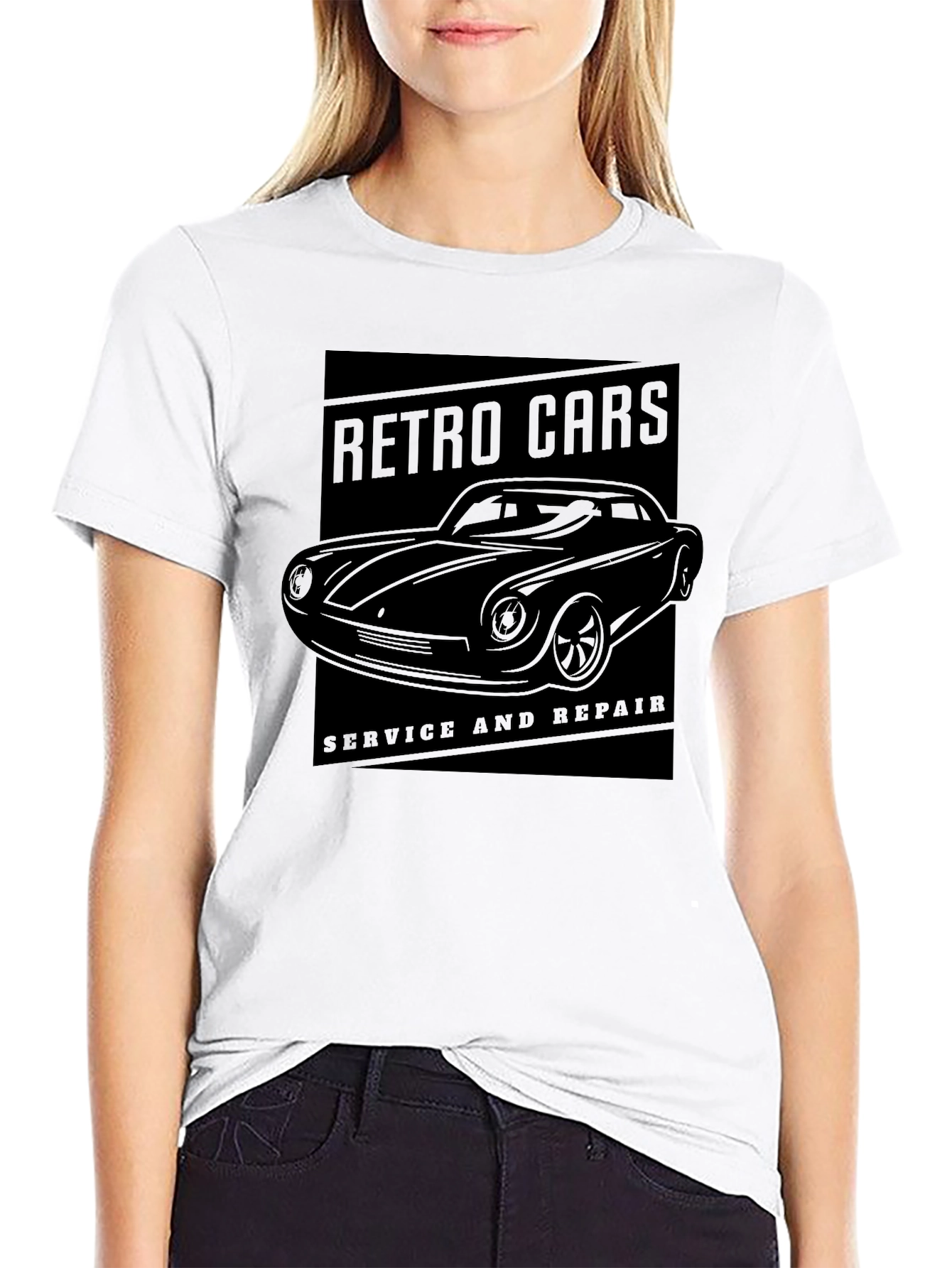 Retro Cars Service T-Shirt - Classic Automotive Style