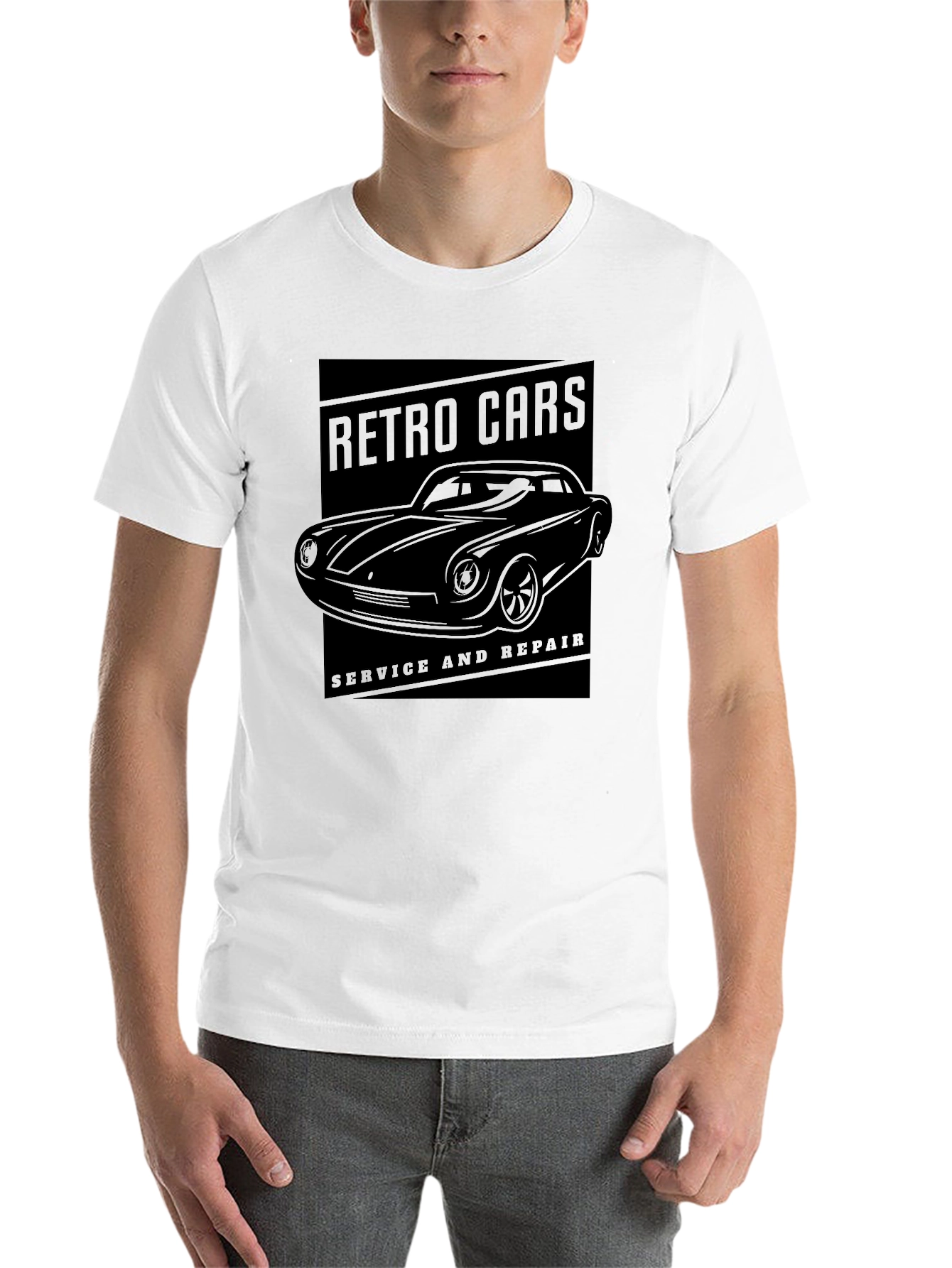 Retro Cars Service T-Shirt - Classic Automotive Style