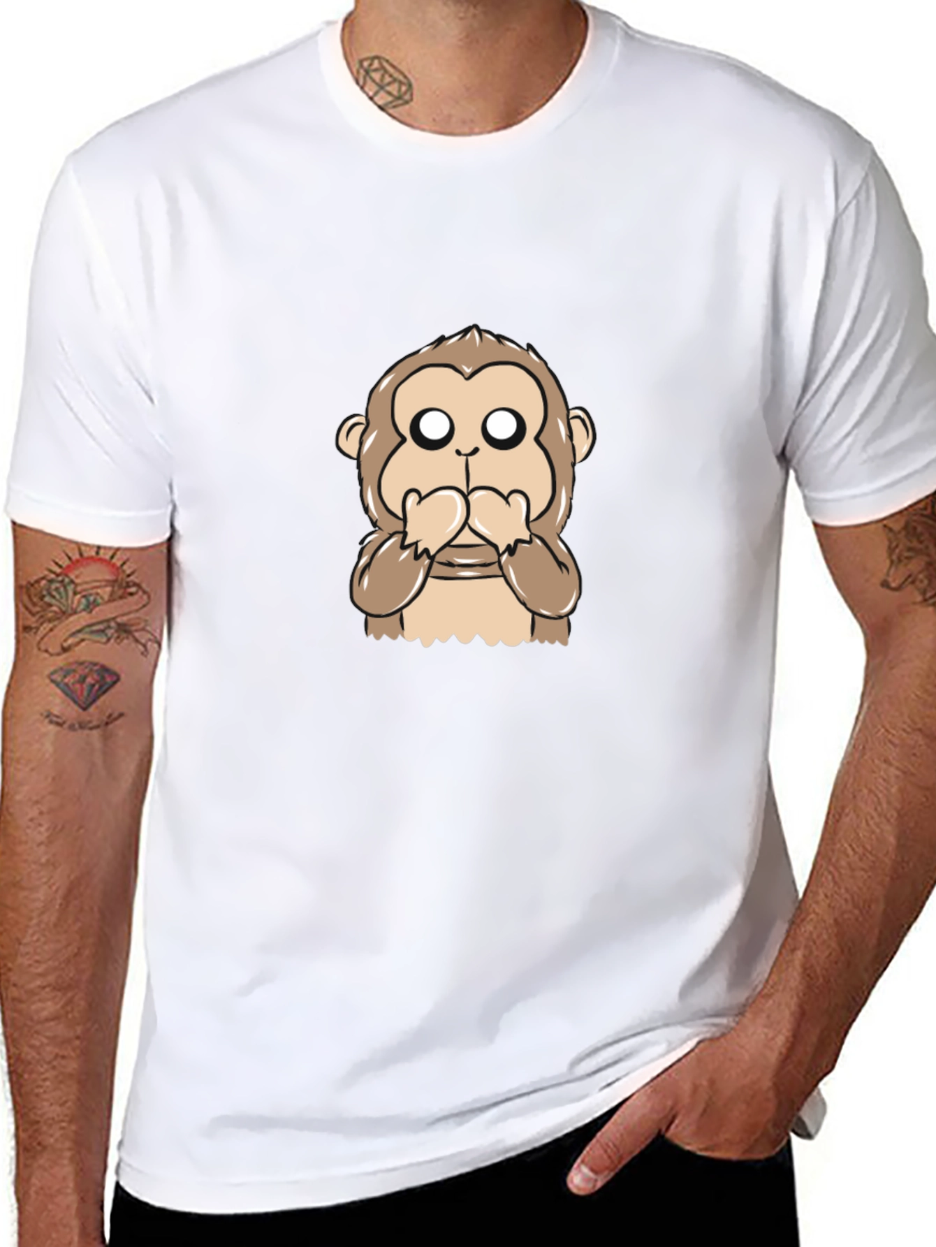 Speak No Evil Monkey Graphic T-Shirt